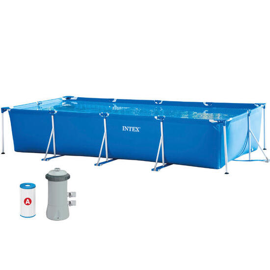 Piscina desmontable rectangular con depuradora Metal Frame INTEX - CD