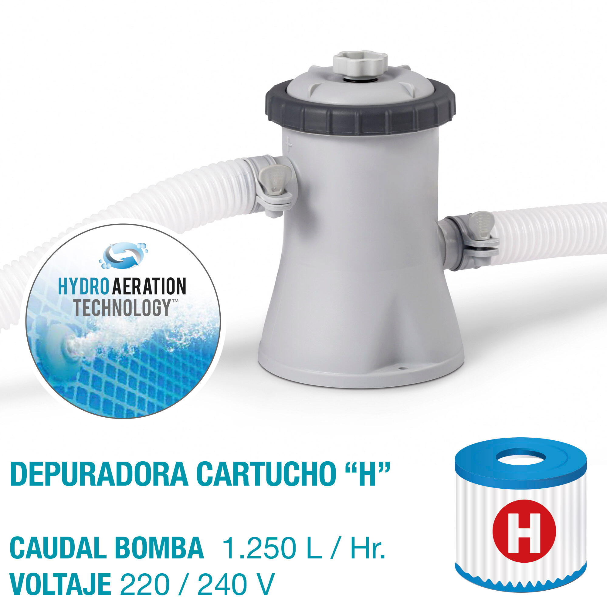Piscina desmontable con depuradora 1250 l/h Metal Frame Beachside INTEX - CD 4/4