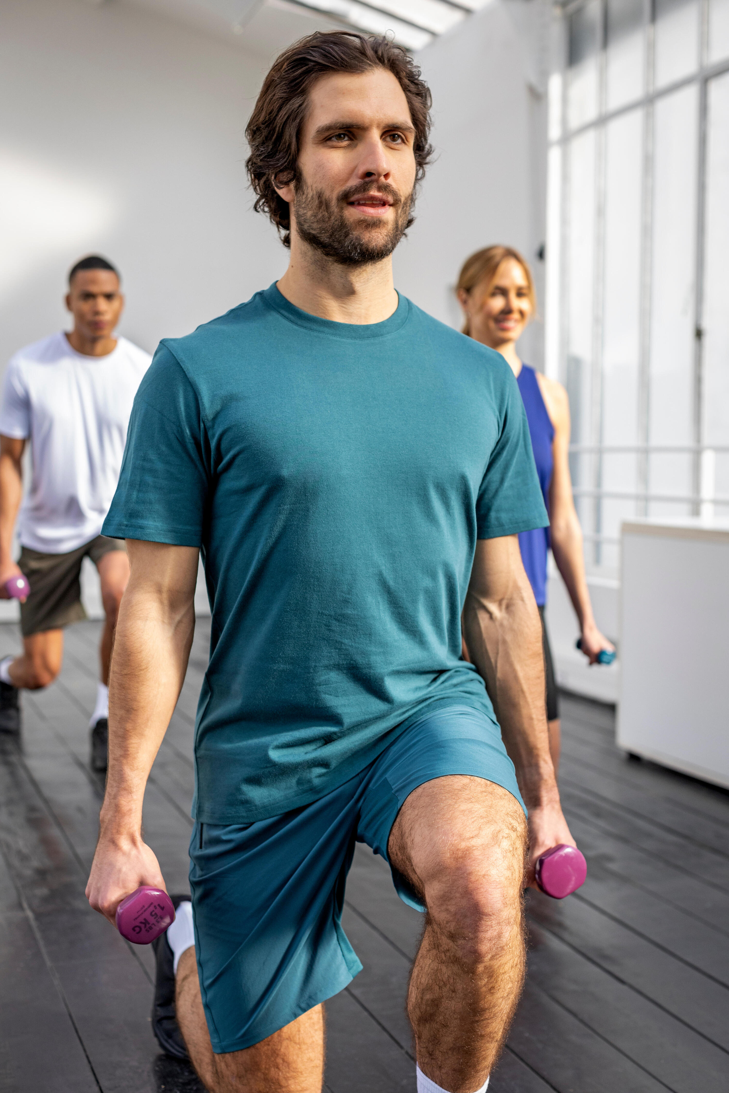 Fitness T-shirt met ronde hals voor heren groen 6/8