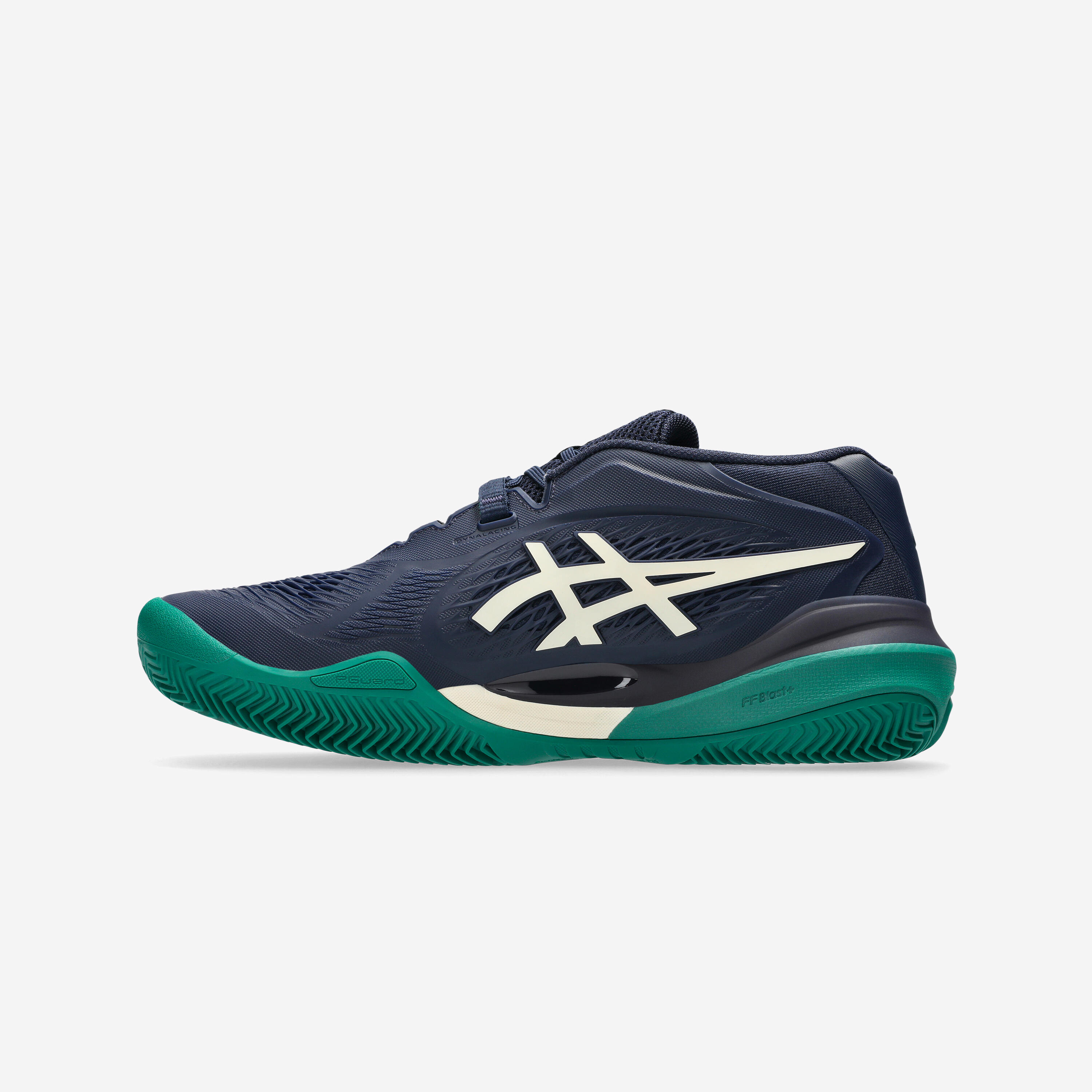 Chaussures de tennis homme Terre Battue - Asics Gel Resolution X bleu écru vert 3/4