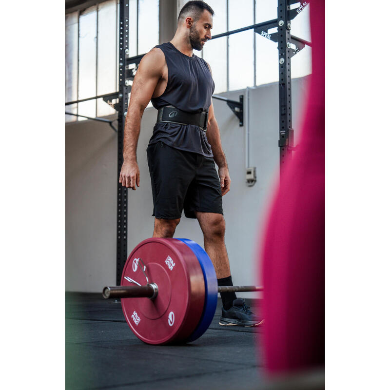 Débardeur de cross training respirant slim col rond homme, noir