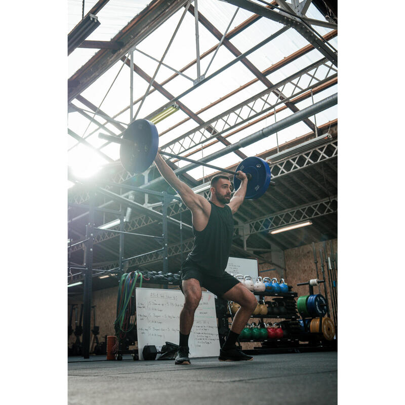 Maiou respirant cross training cu guler rotund Negru Bărbați