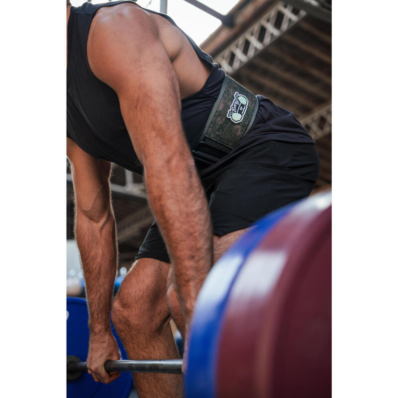 Centură lombară Bodybuilding cu fixare de siguranță Gri Kaki