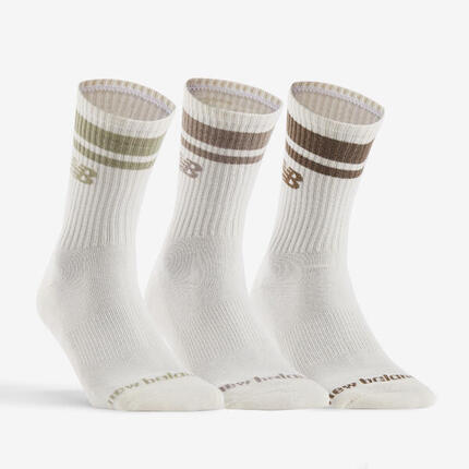 Chaussettes de sport hautes New Balance x 3 blanches bandes de couleur