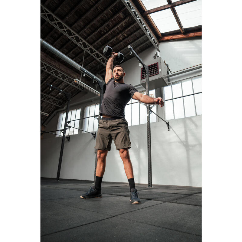 Tricou cross-training respirant slim Negru Bărbați