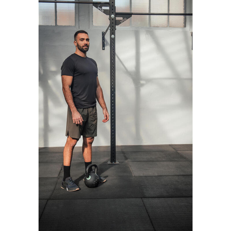 Tricou cross-training respirant slim Negru Bărbați