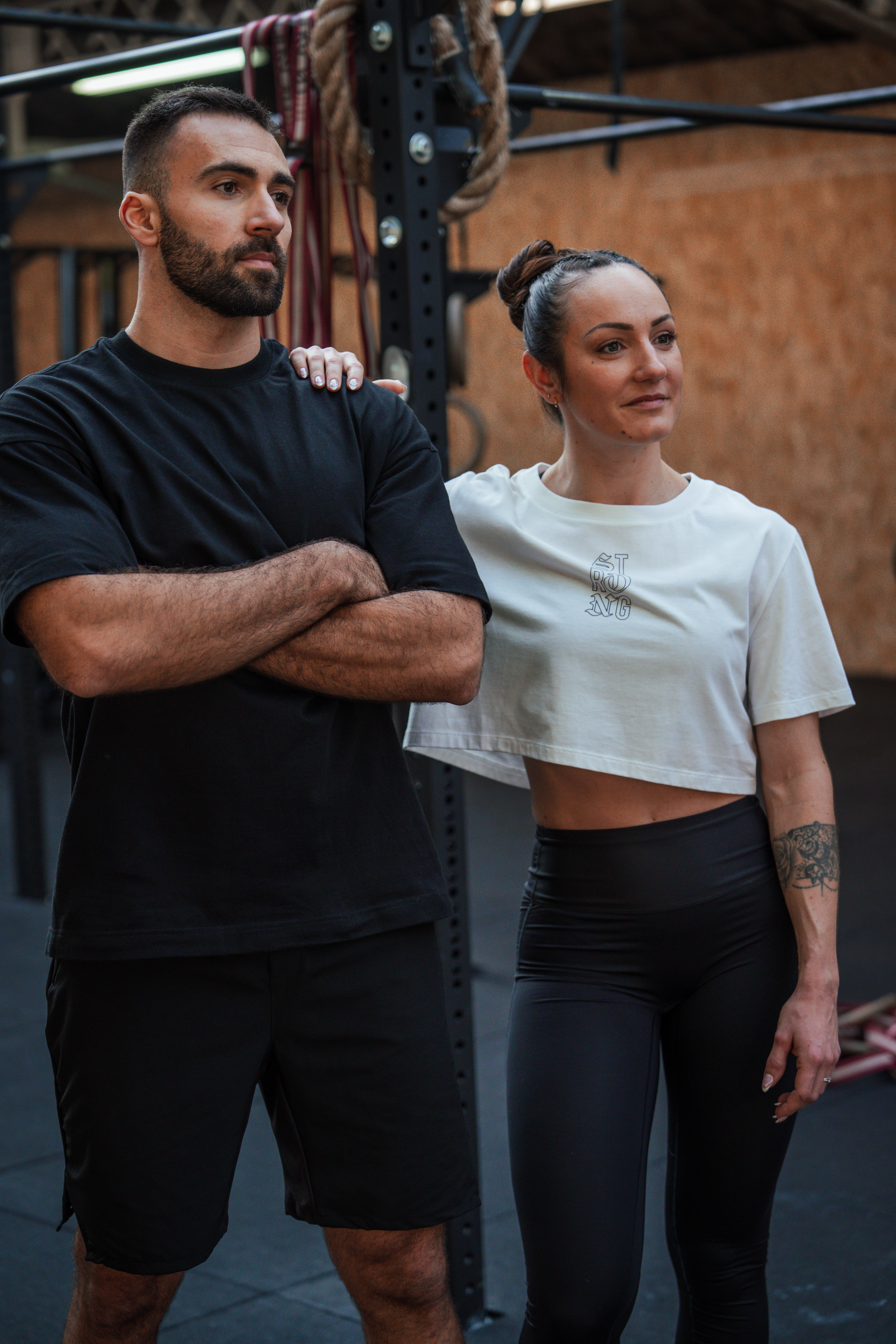 Crop top de musculation coupe ample femme - blanc - DOMYOS