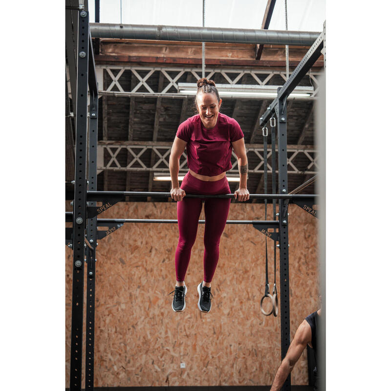 Colanți cu talie înaltă Fitness Roșu Damă