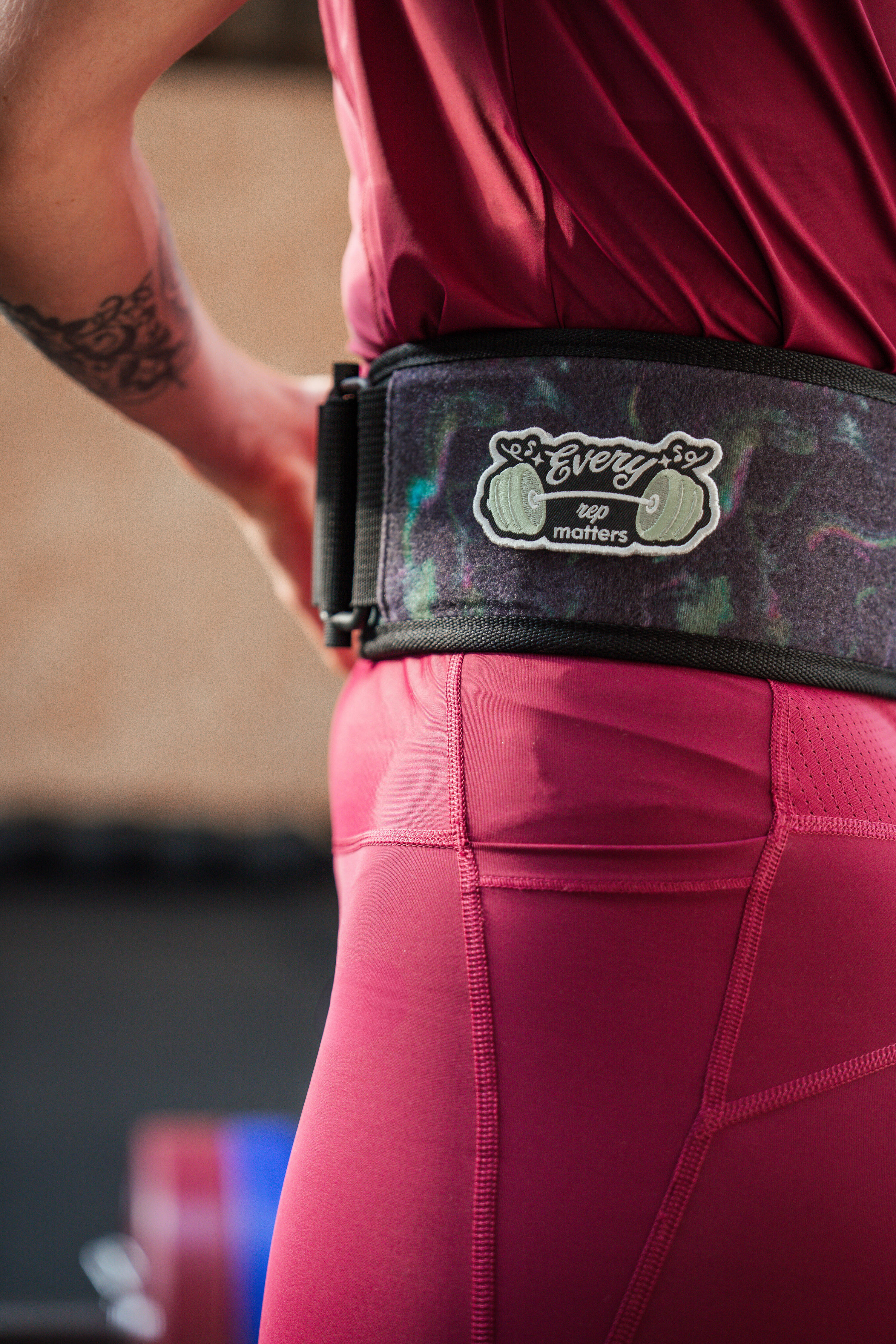 Ceinture d’haltérophilie avec boucle sécurisée, imprimé 6/8
