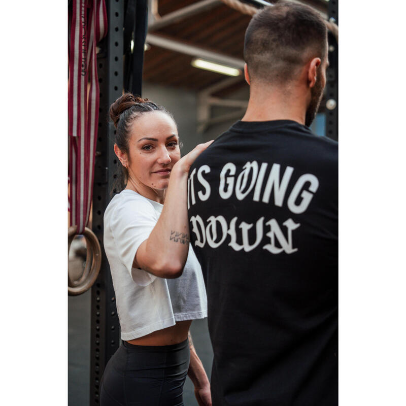 Tricou croială largă Fitness Negru Bărbați