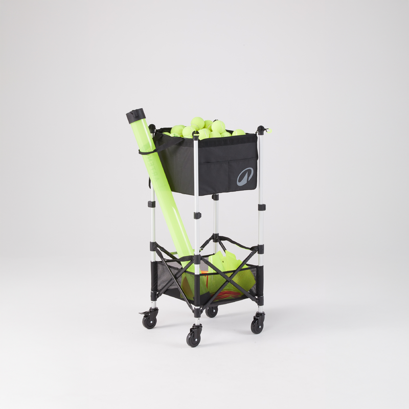 Panier à Balles De Tennis Avec Roulettes – Pliable, Capacité 150-170 Balles, Aluminium Et Toile Oxford