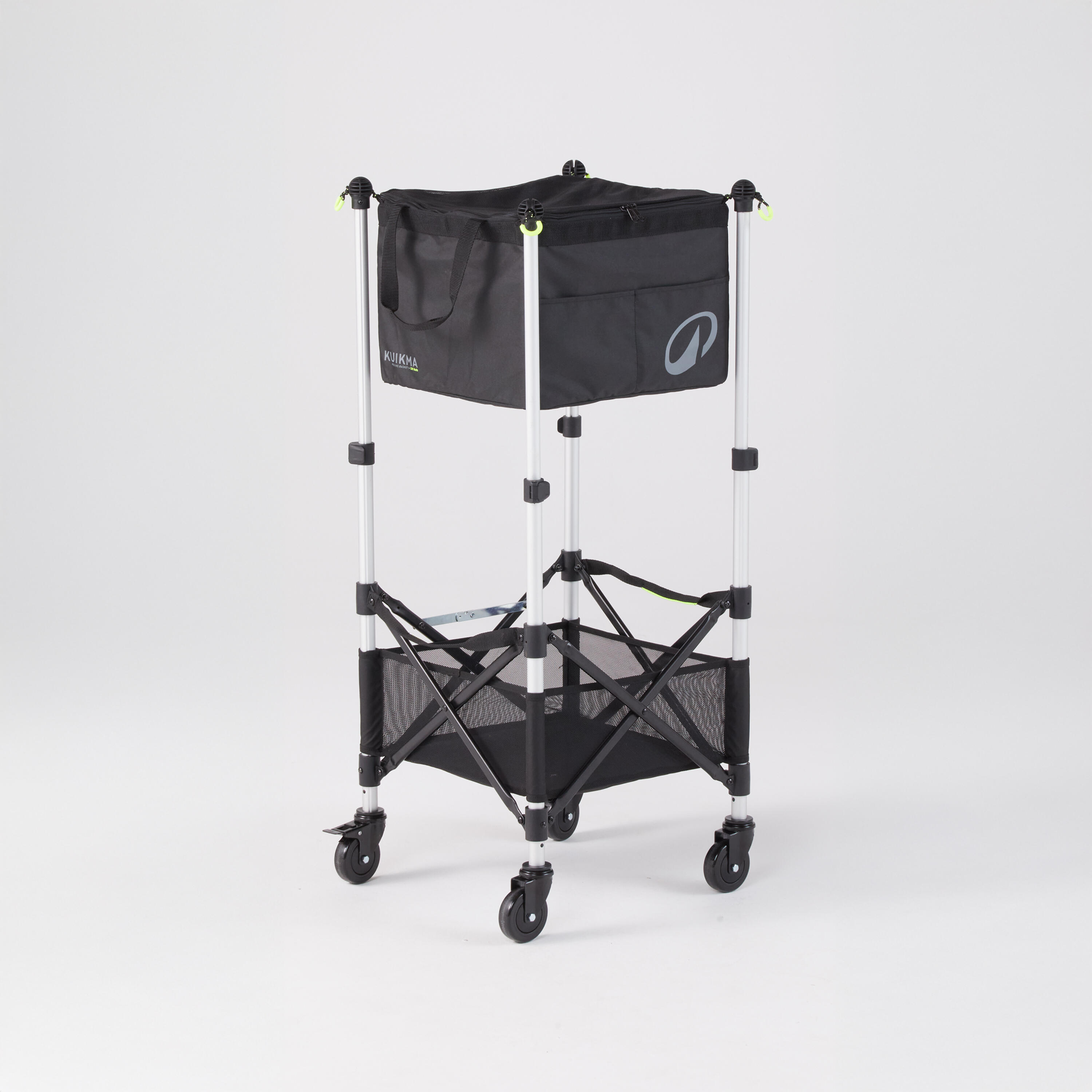 Adjustable Rolling Tennis and Padel Ball Cart - Black