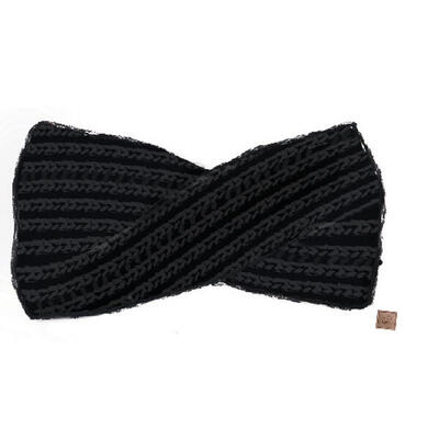 Stirnband Damen geflochtenes Design - Wavy 500 schwarz