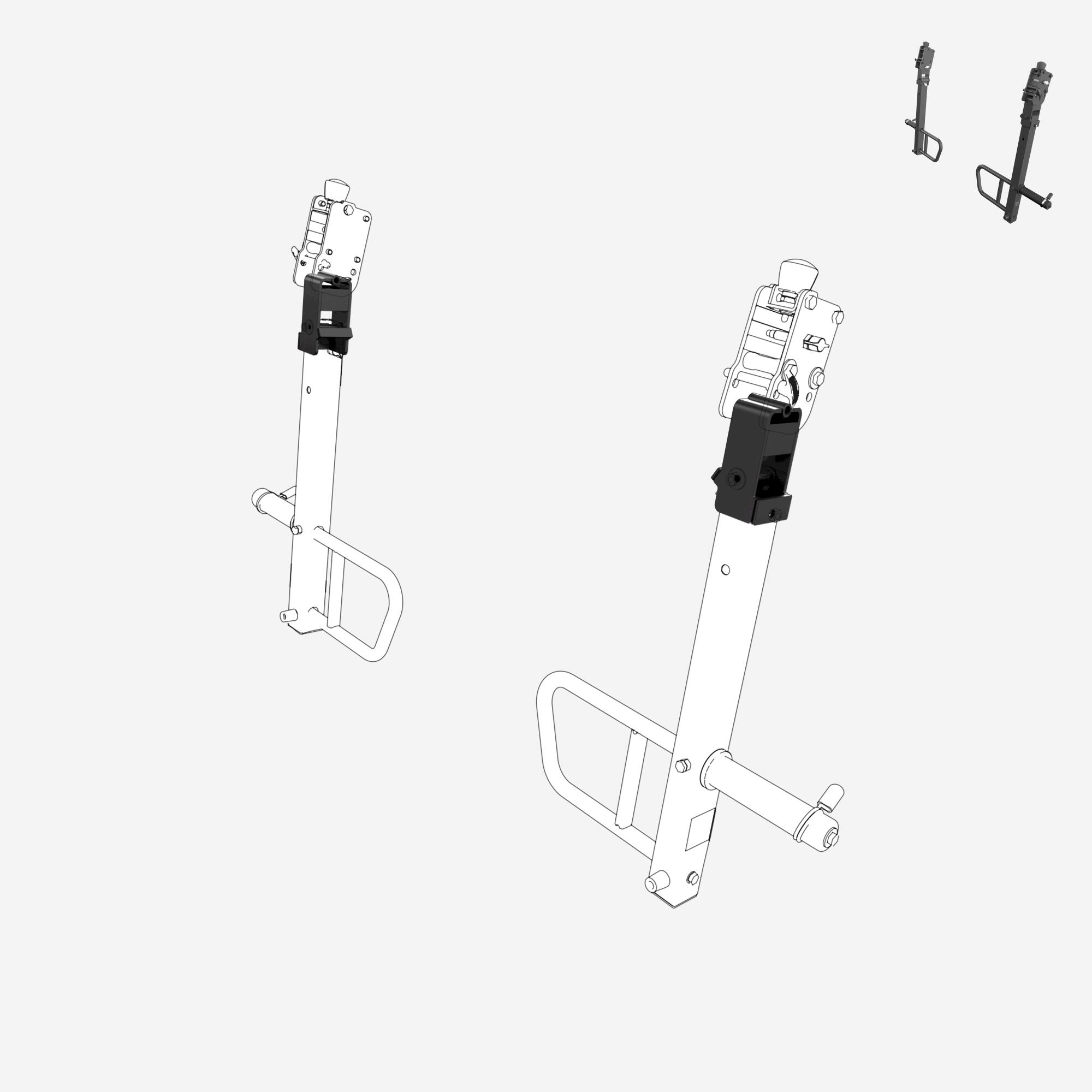 Charnière gauche ou droite, pièce détachée jammer arms pour rack musculation 4/6