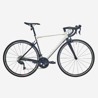 Road Bike Van Rysel EDR AF105 with Lightweight Aluminium Frame, Carbon Fork and Racing R6 Aluminium Wheels - White