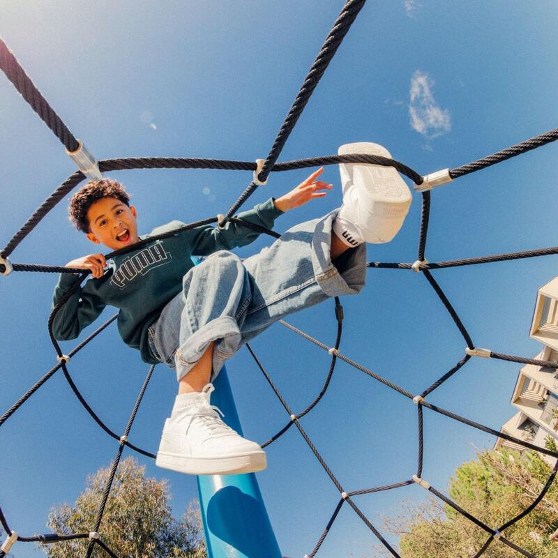Încălțăminte cu șireturi Educație fizică PUMA CAVEN 2.0 Alb Copii 