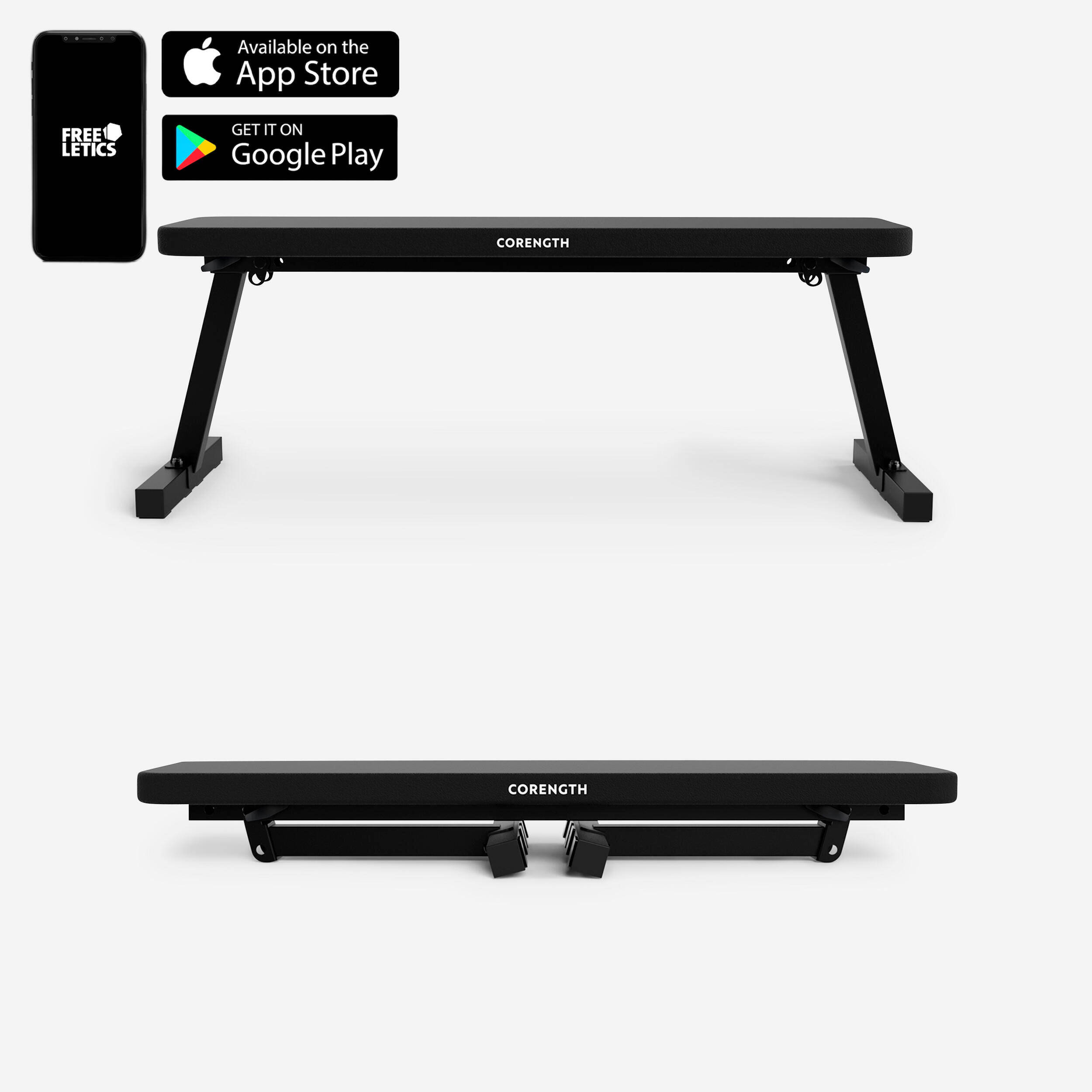 Gym Bench 100, Foldable, Max Weight 200 kg, Beginner, Delivered Assembled -  3