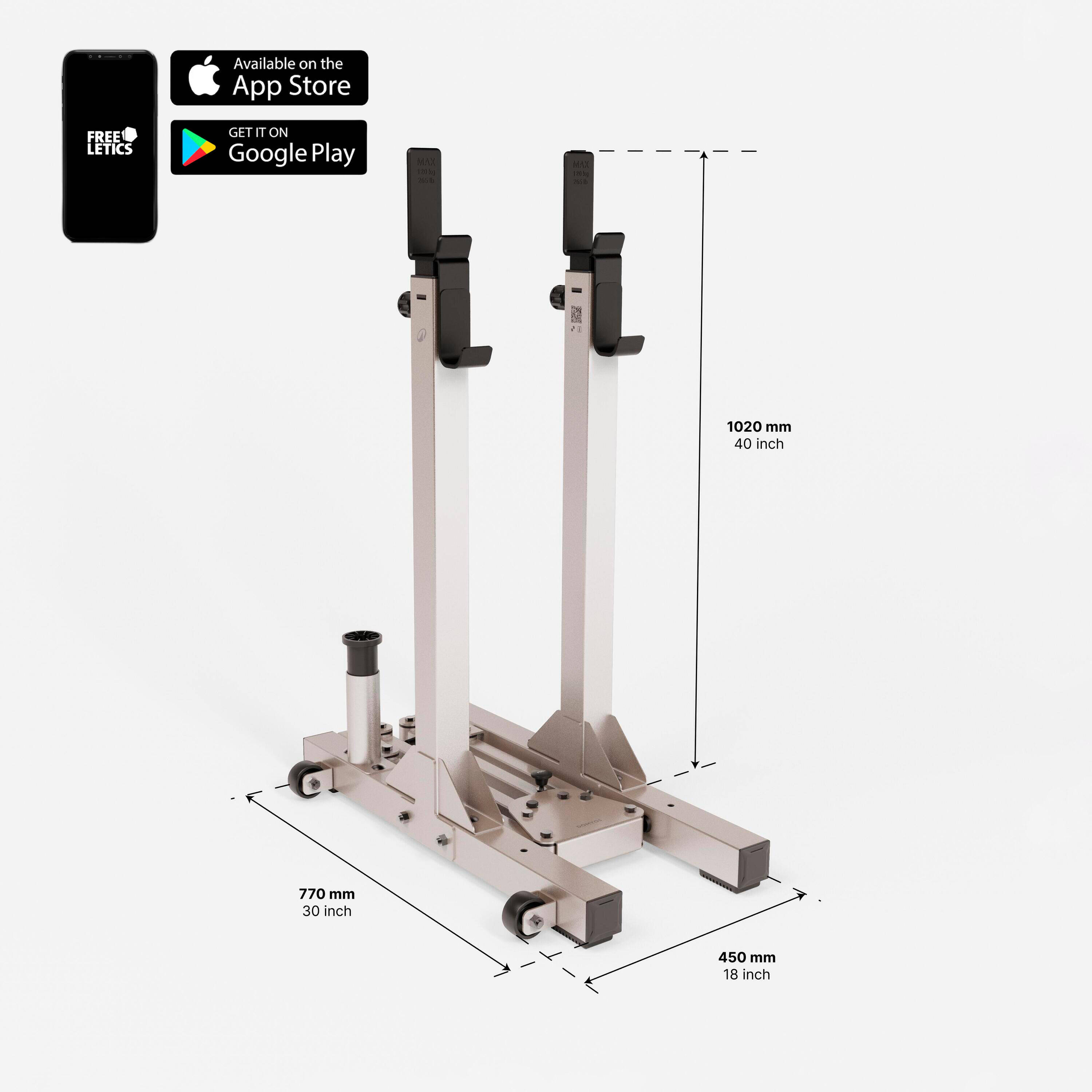 Ultra-Compact 2-Second Fold-Down Weight Training Rack 120 kg -  3