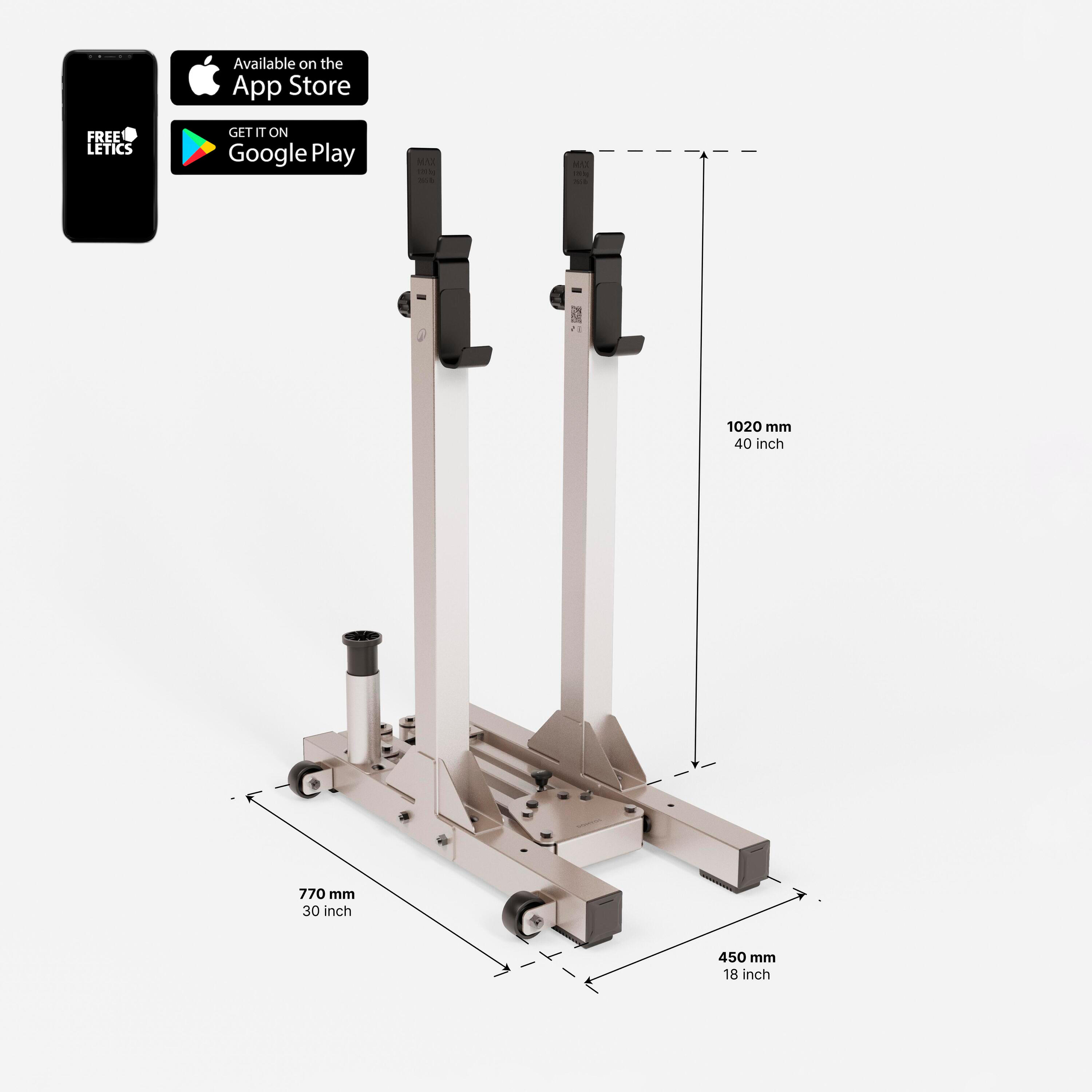 Ultra-Compact 2-Second Fold-Down Weight Training Rack 120 kg - CORENGTH