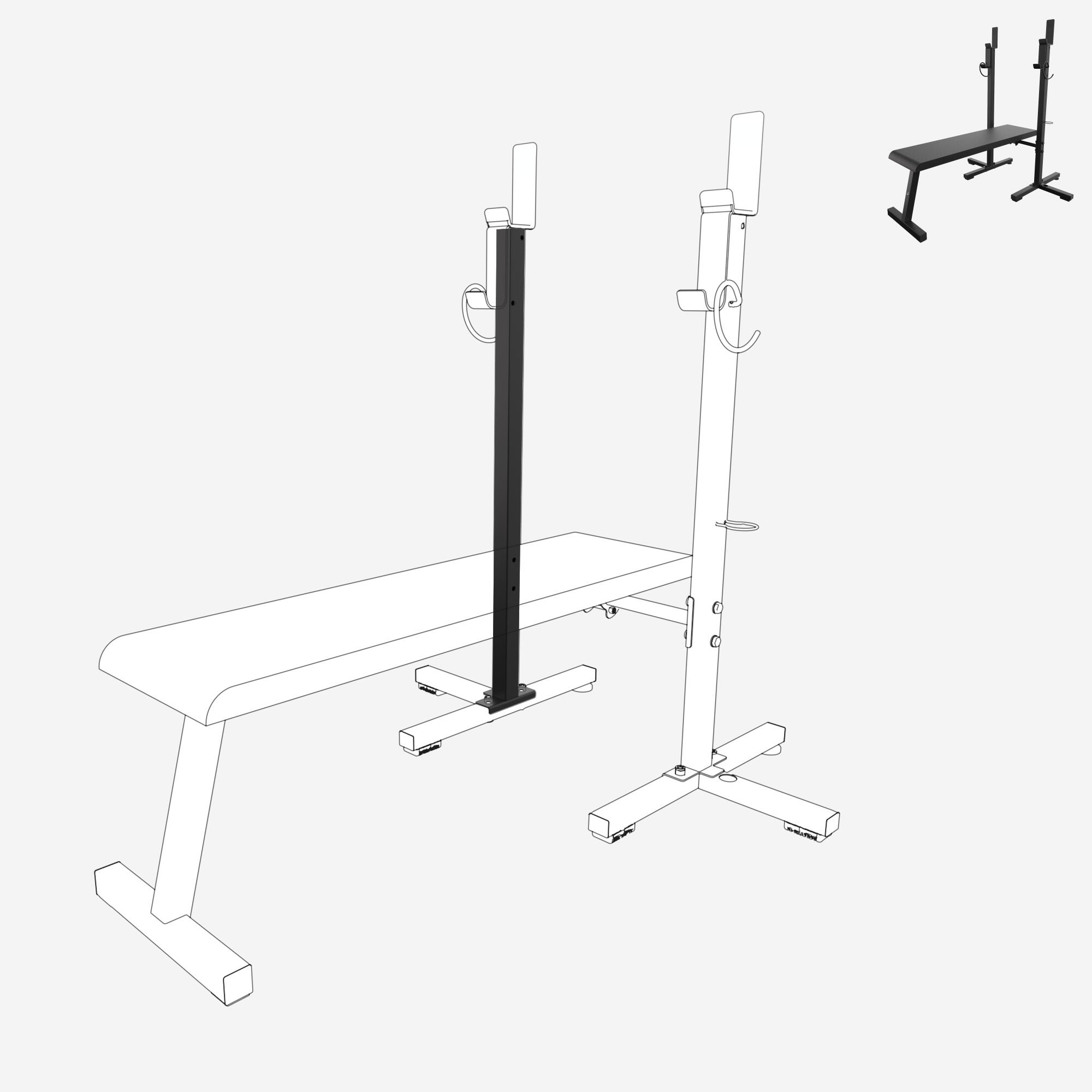Soporte Izquierdo Recambio Banco Bench Press 80 kg 3/5