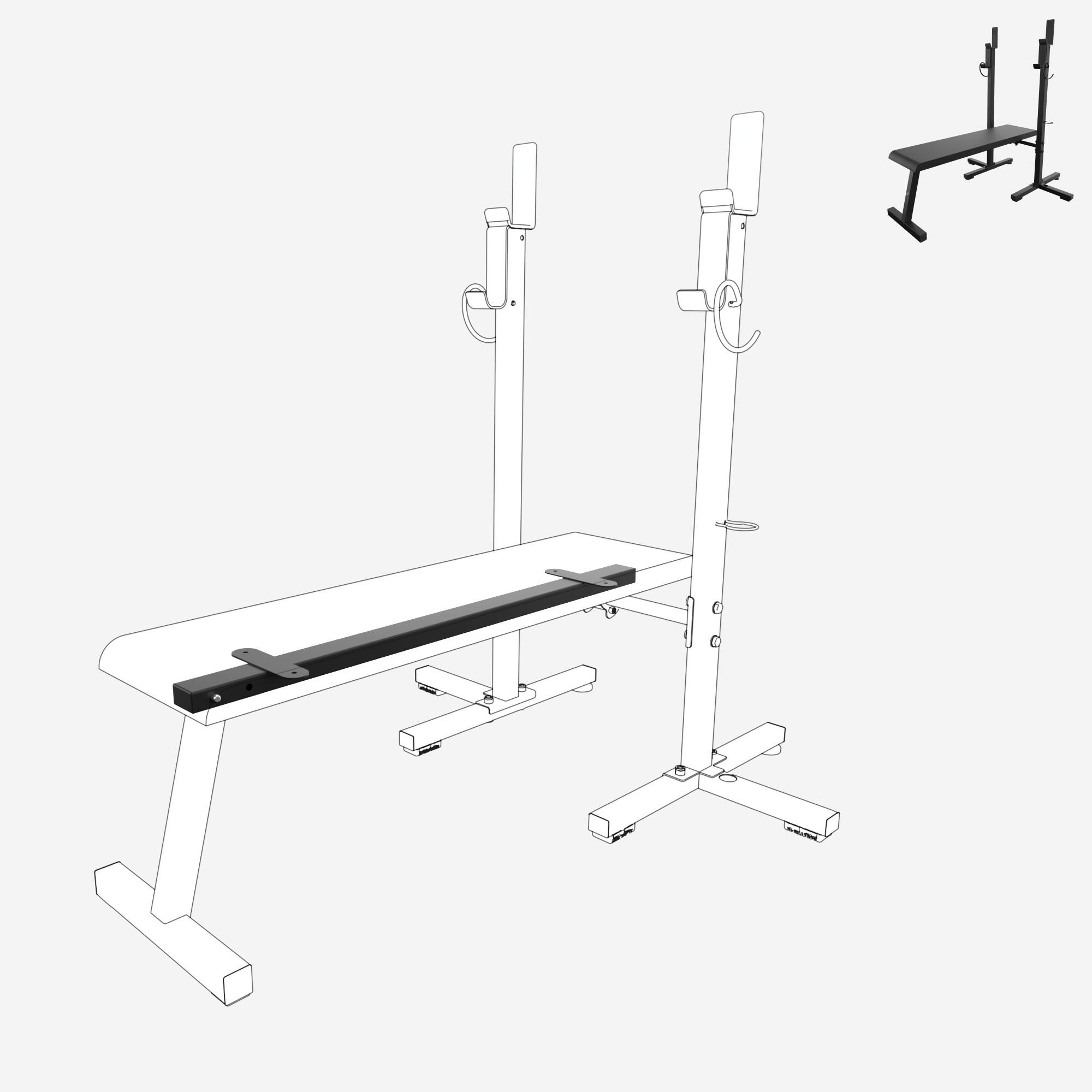 Structure dossier, pièce détachée banc, bench press 80 kg 4/6