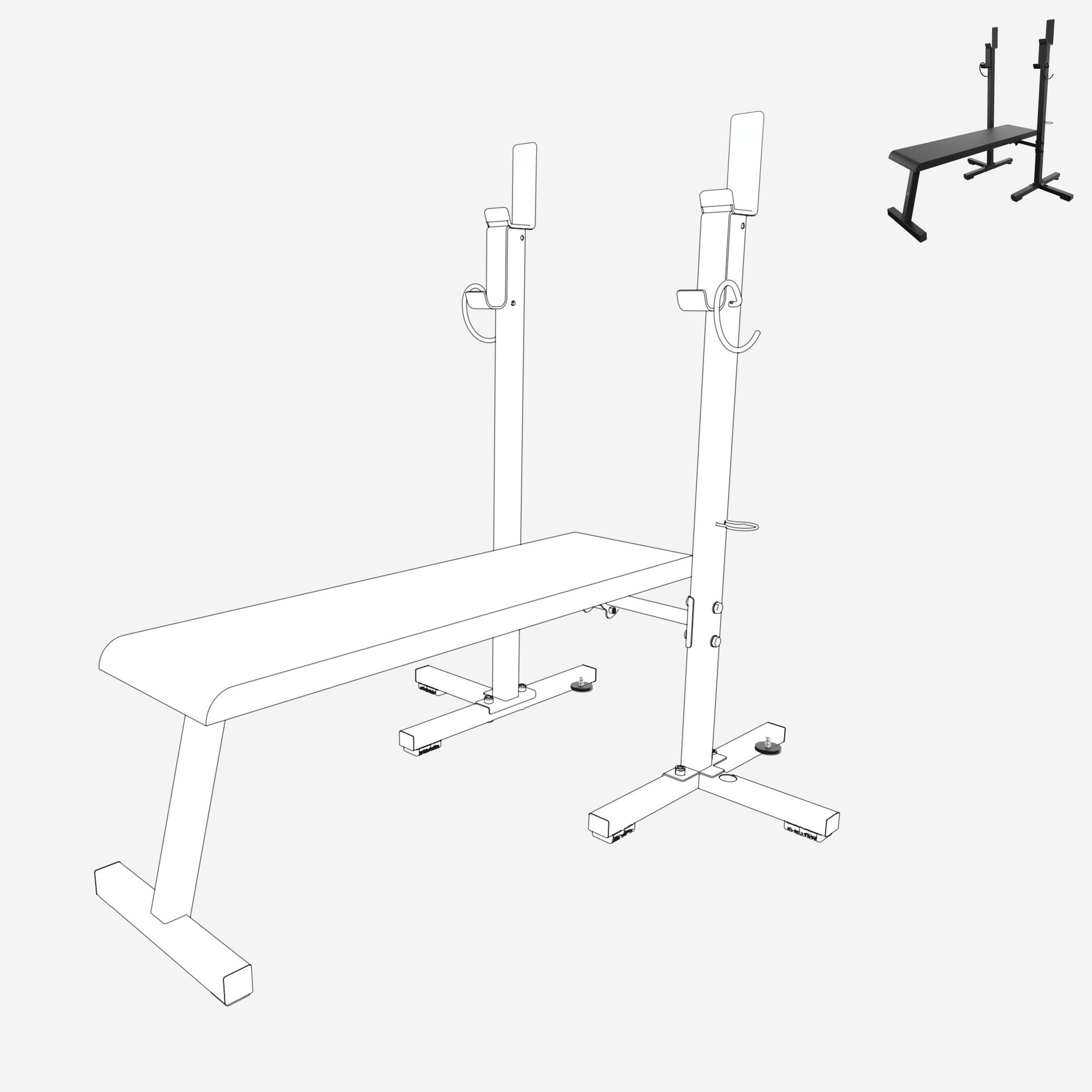 Pied réglable à visser, pièce détachée banc, bench press 80 kg 3/5