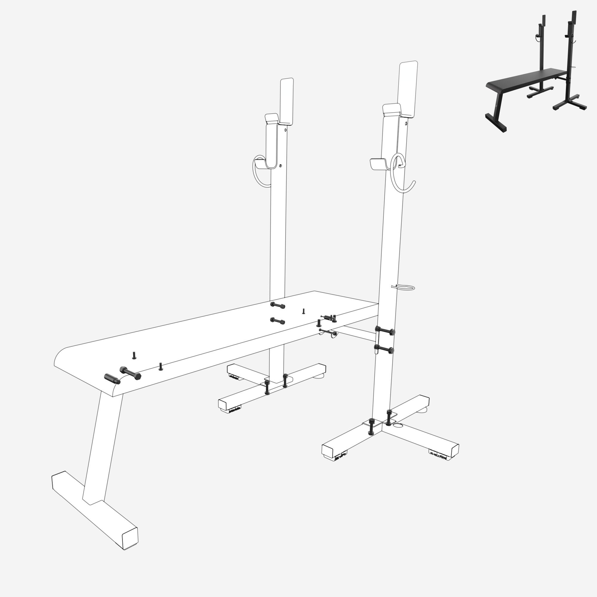 Kit visserie, pièce détachée banc, bench press 80 kg 3/5