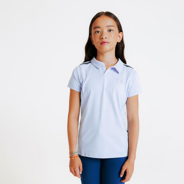 Polo club manche courte enfant - violet tendre