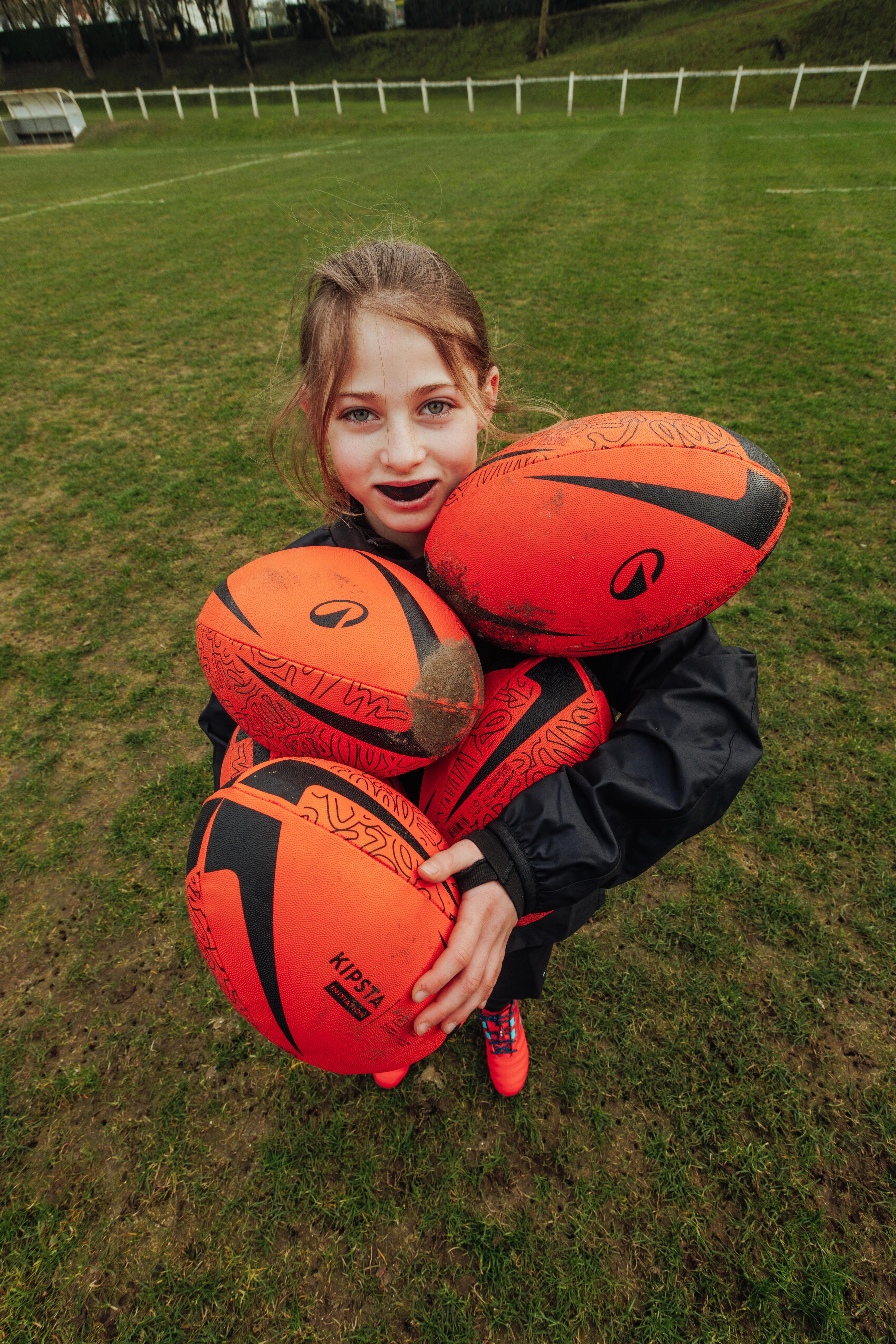 Ballon de rugby taille 4 - Ballon de rugby initiation Light orange S4 7/9