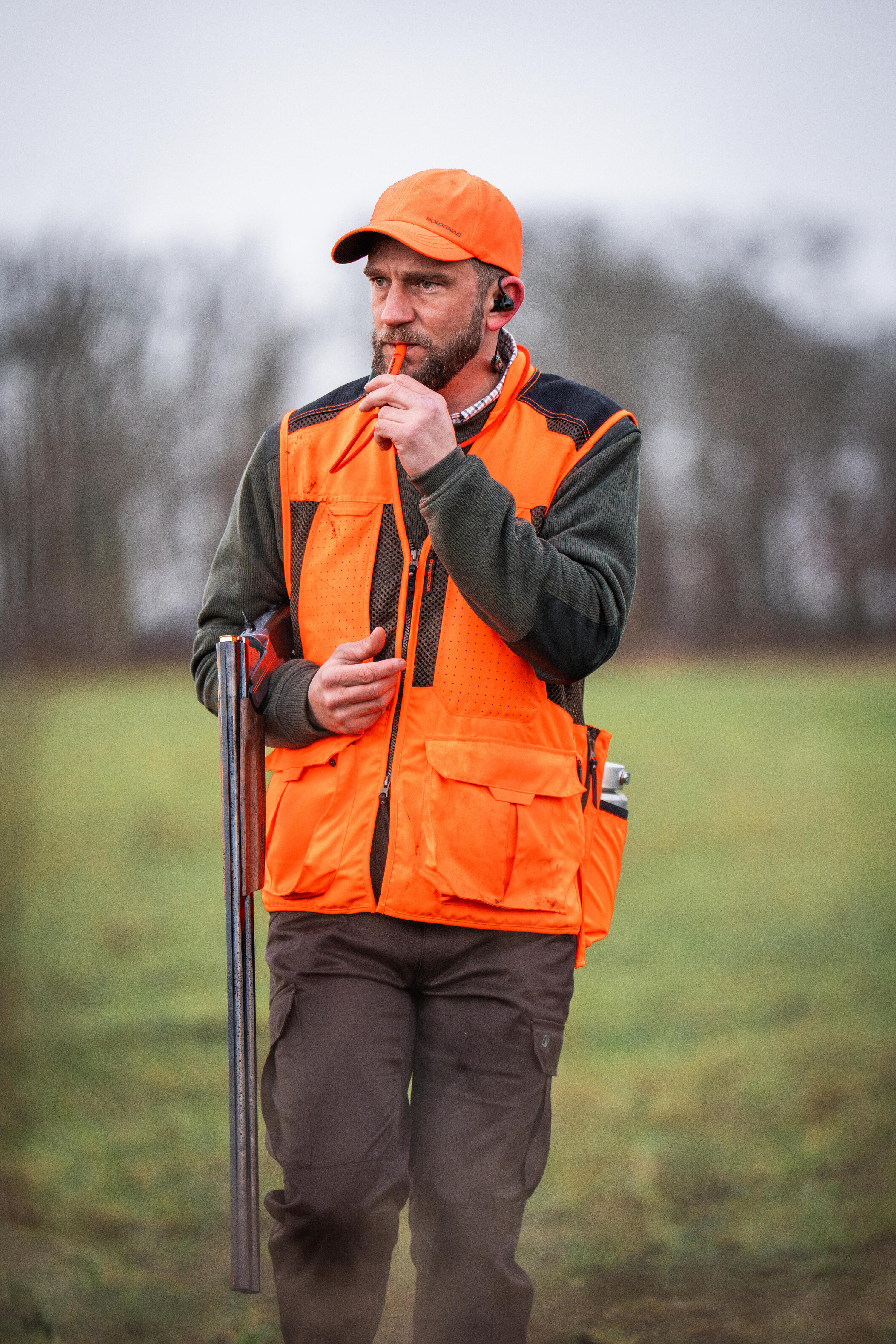 Seconde vie - Gilet chasse respirant homme 520 orange fluo 17/19