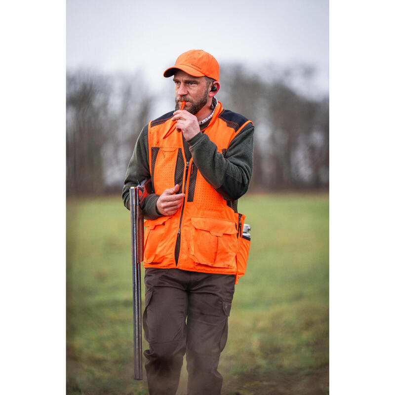 Gilet chasse respirant homme 520 orange fluo