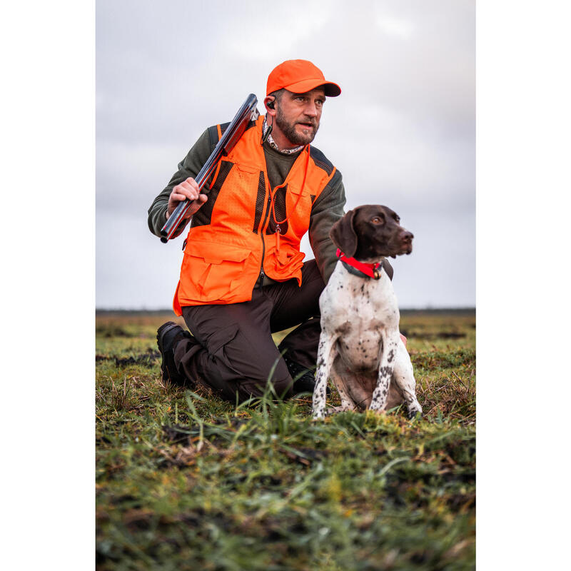 Gilet chasse respirant homme 520 orange fluo