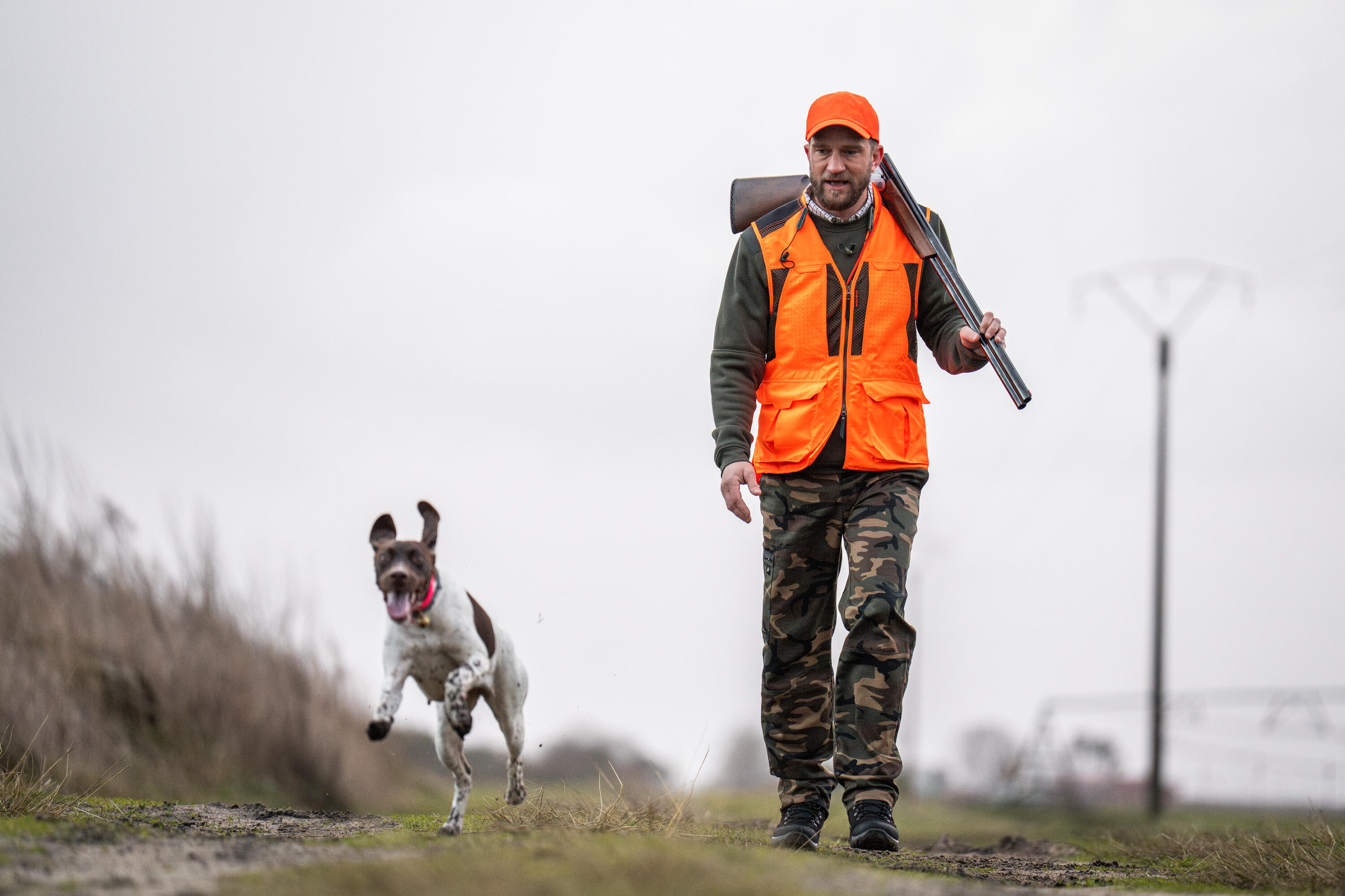 Seconde vie - Gilet chasse respirant homme 520 orange fluo 15/19
