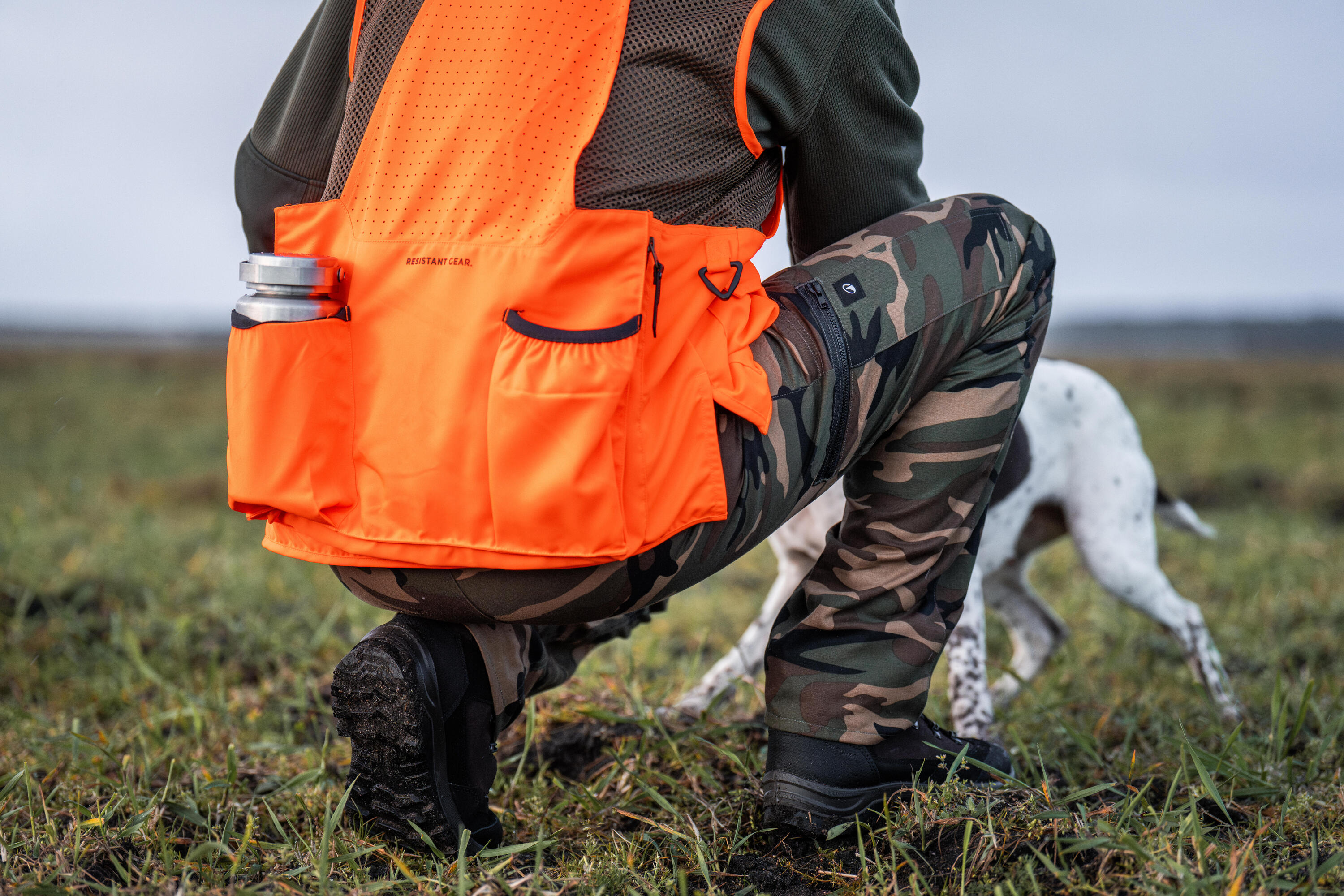 Seconde vie - Gilet chasse respirant homme 520 orange fluo 16/19