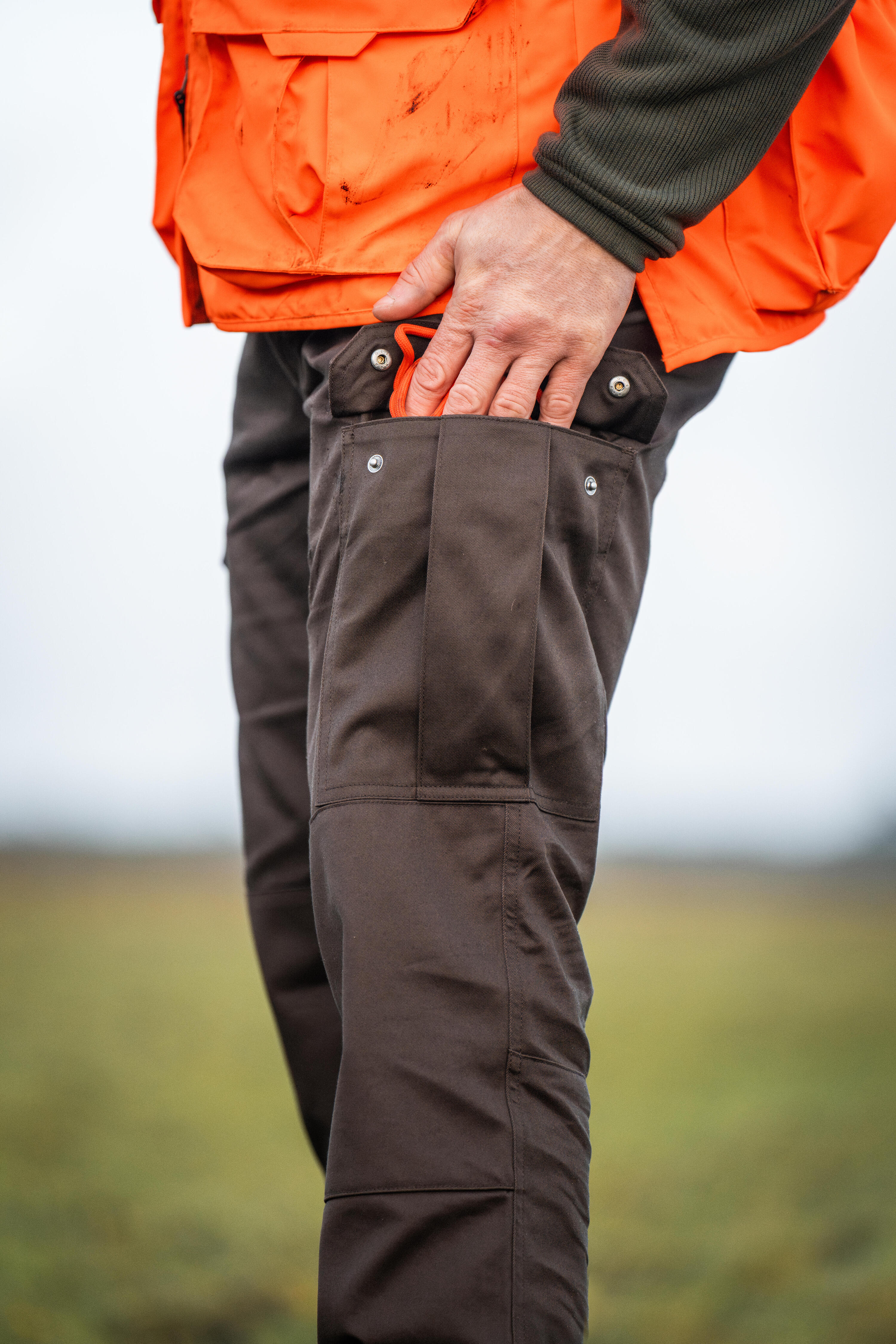 Pantalon cargo résistant, Steppe 500 marron 10/10