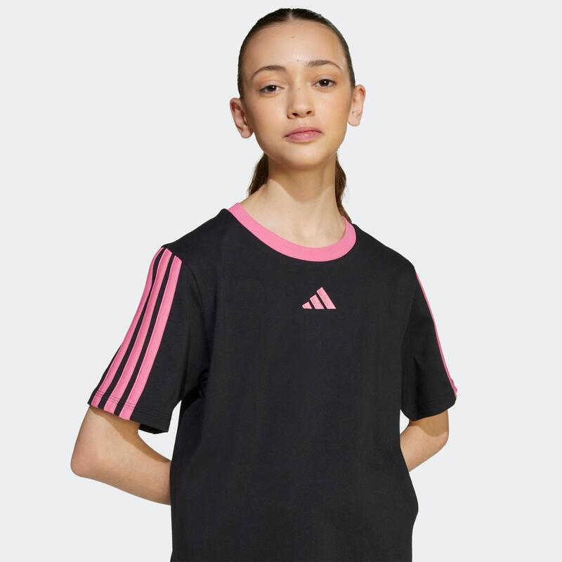 T-shirt enfant en coton, noir et rose