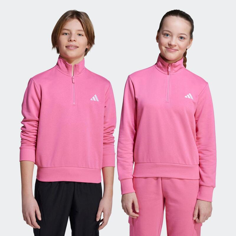 Sweatshirt enfant demi zip, rose
