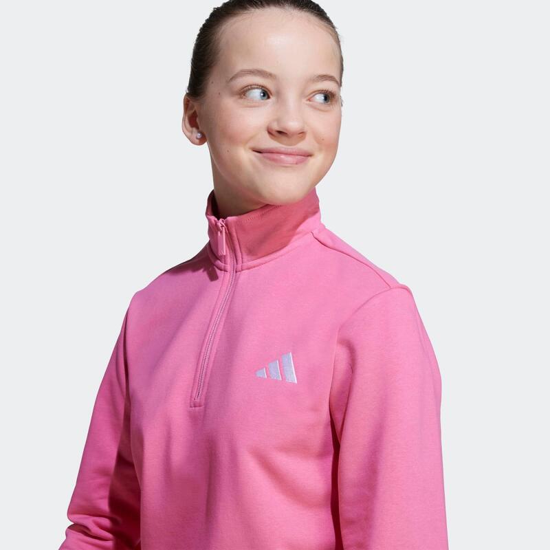 Sweatshirt enfant demi zip, rose