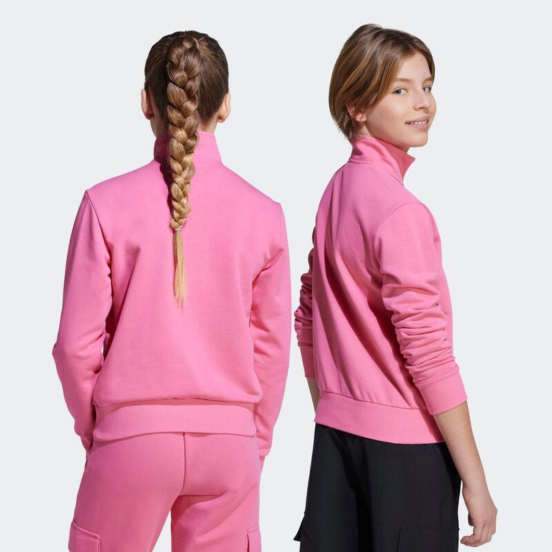 Sweatshirt enfant demi zip, rose