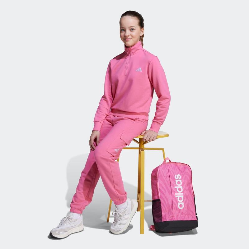 Sweatshirt enfant demi zip, rose