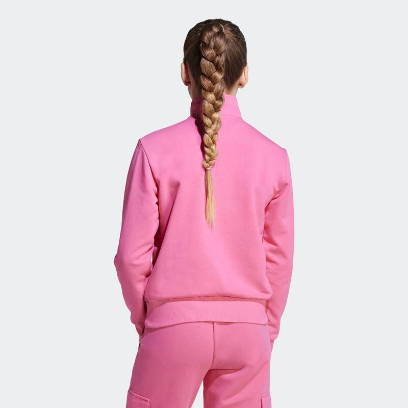 Sweatshirt enfant demi zip, rose