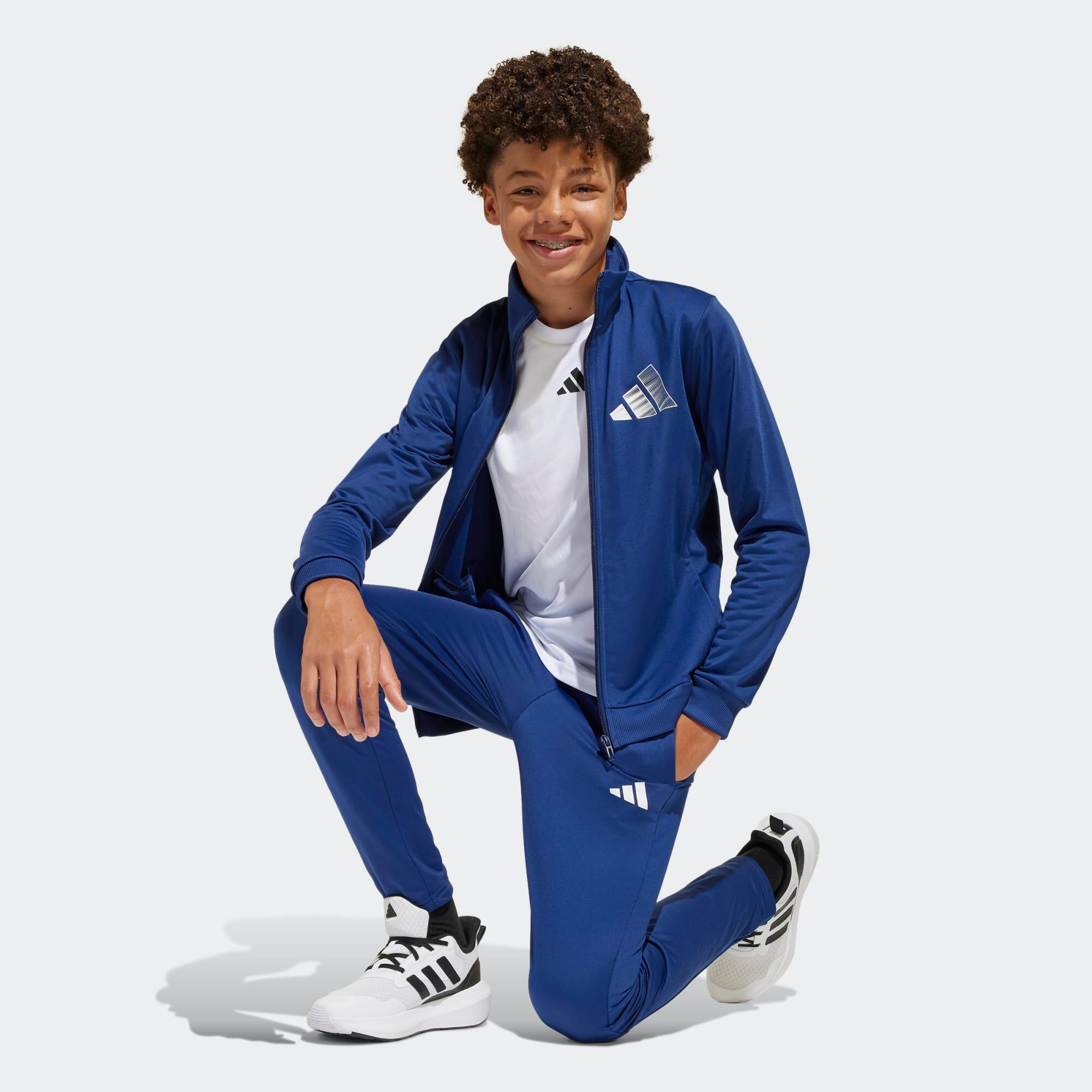 Tuta ADIDAS bambino ginnastica traspirante blu 4/7