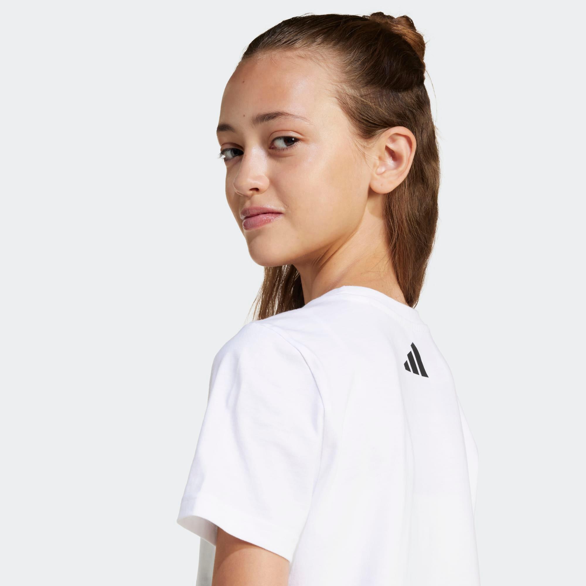 T-shirt en coton fille, blanc 5/5