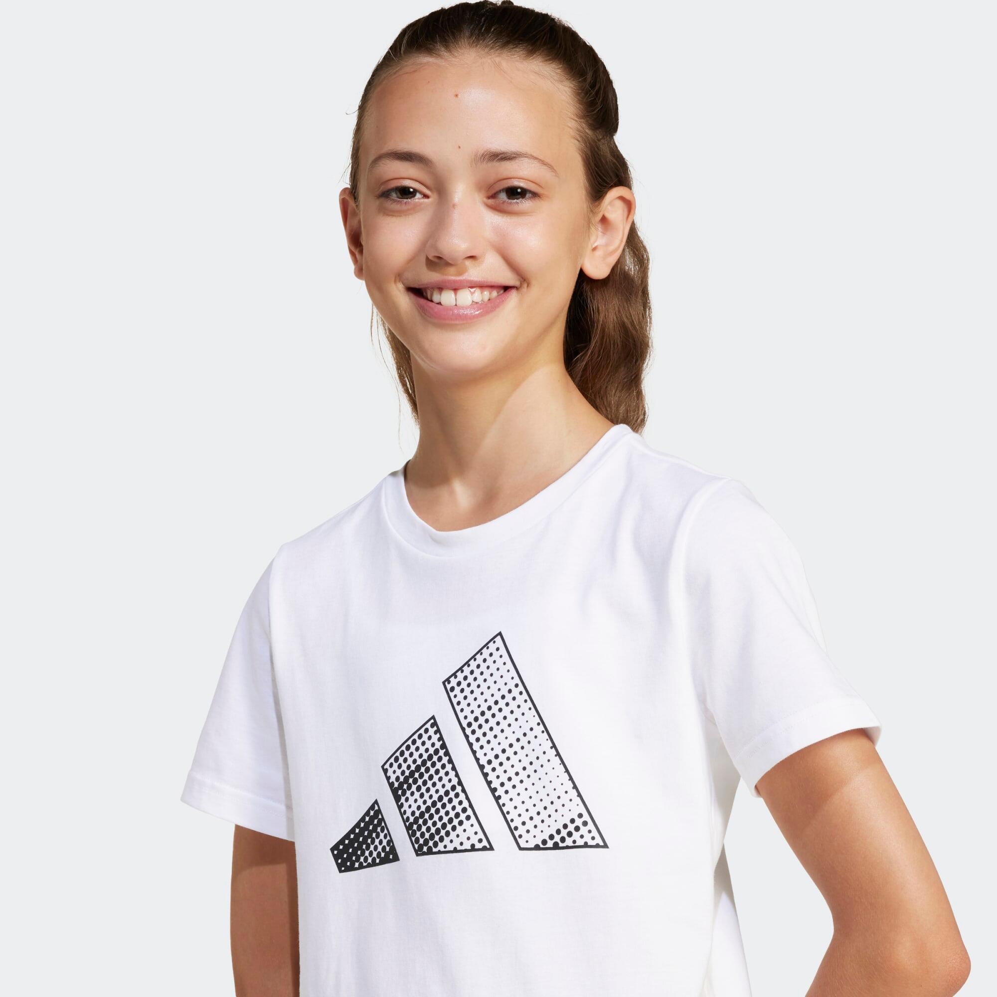 T-shirt en coton fille, blanc 3/5