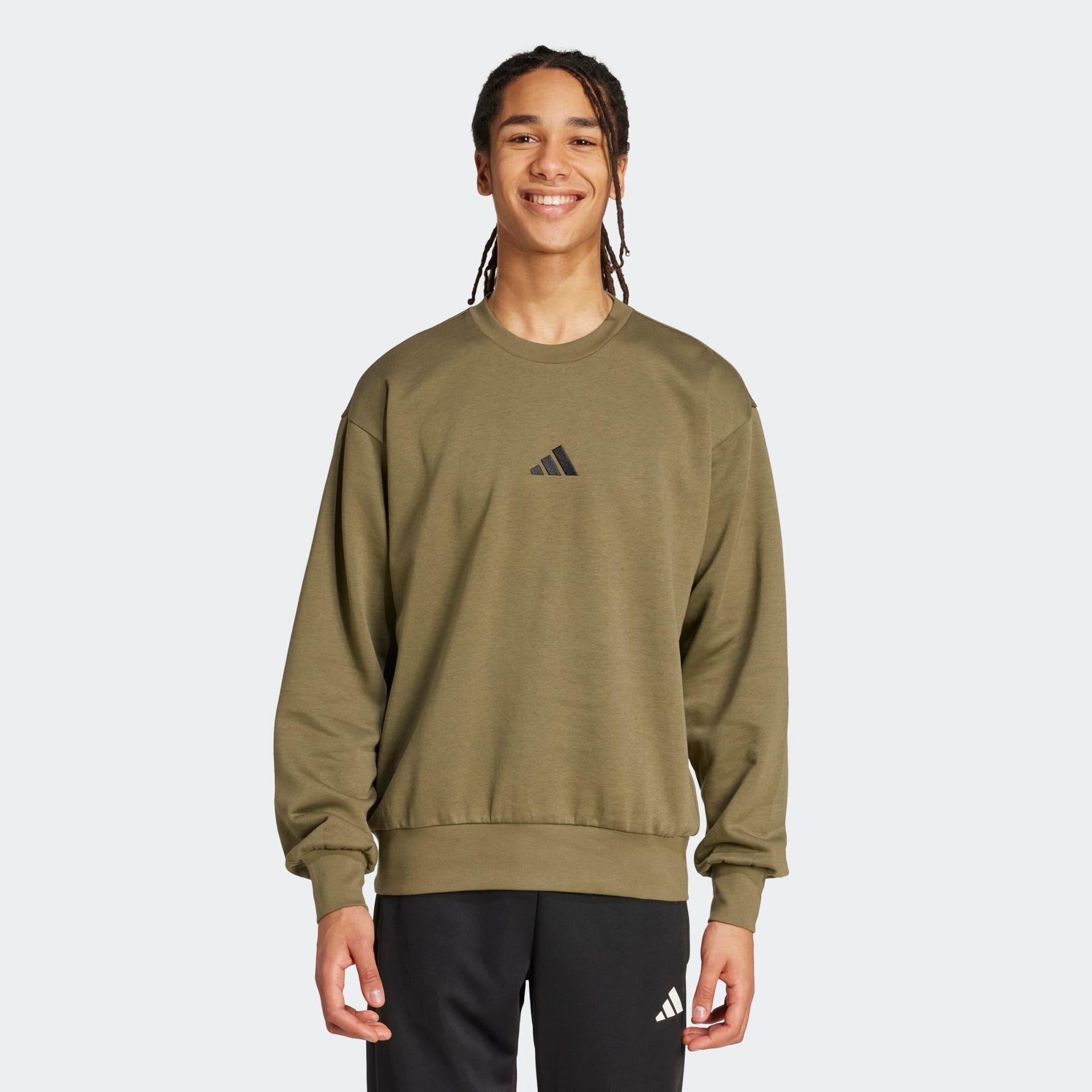 ADIDAS pánska bavlnená mikina kaki S