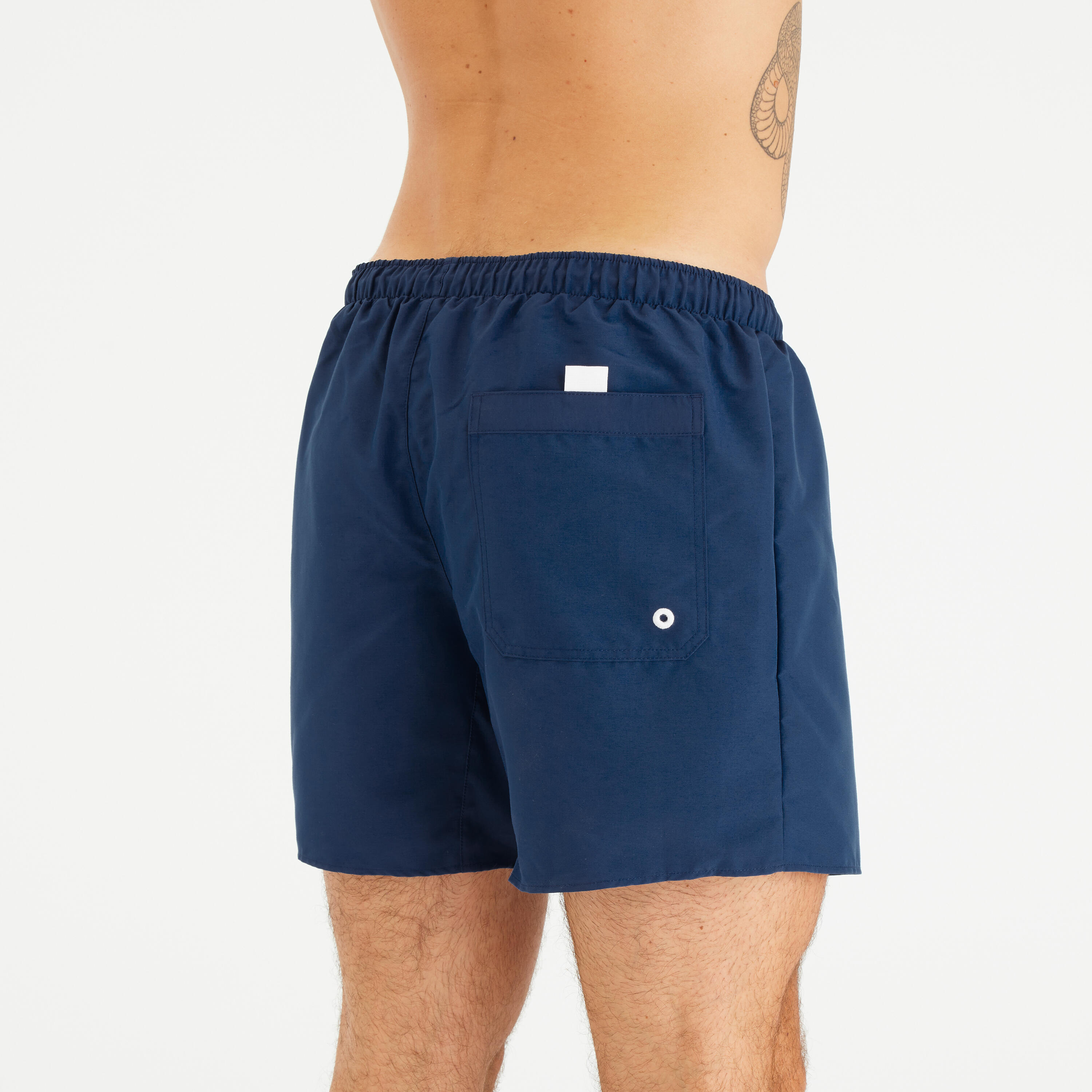 Korte boardshort 15" voor surfen heren 100 marineblauw 4/6