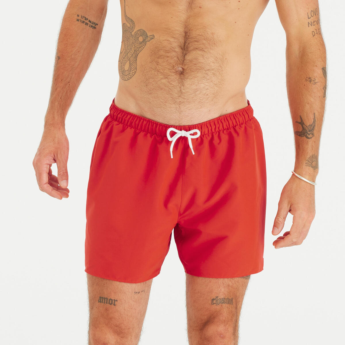 Short de bain surf 100 Court 15" Homme - Hendaia MW Rouge