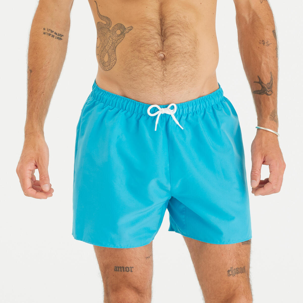 Short de bain surf 100 Court 15" Homme - Hendaia MW Turquoise