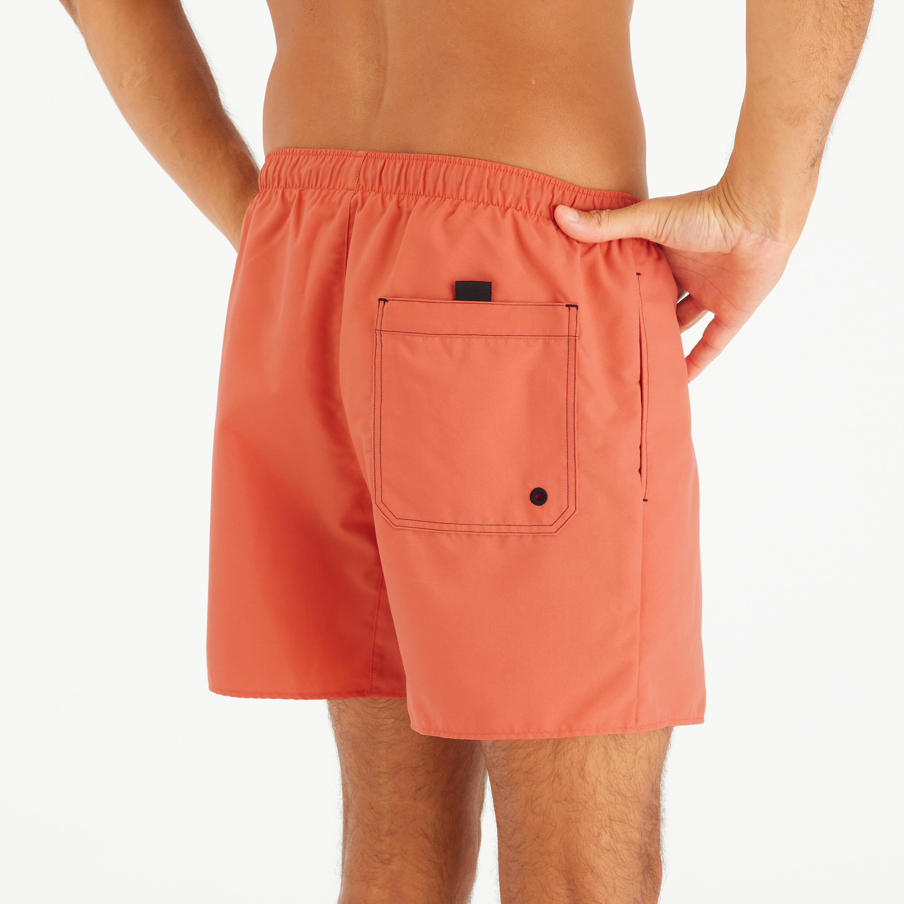 Men’s Boardshorts Surf 100 Short 15" Hendaia pockets Brick