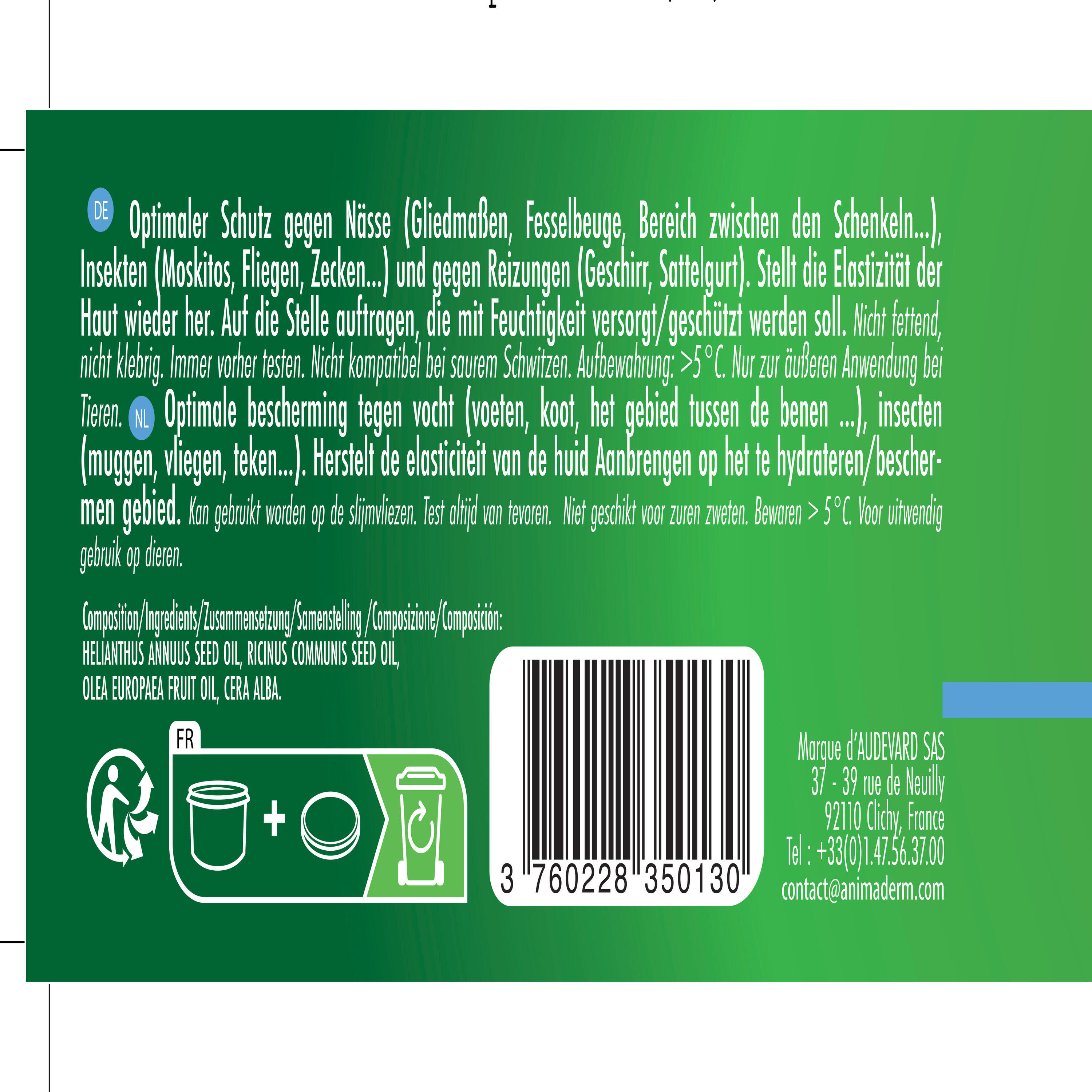 Soin peau cheval et poney BAUME NATJELLY ANIMADERM - 300ml 3/3